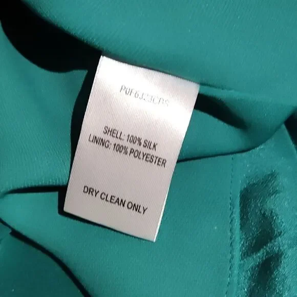 Parker Silk Peplum Surplice Blouse XS Kelly Green - Picture 8 of 10